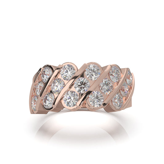 2.60 ct Natural Diamond Wedding Bands in 14k Rose Gold