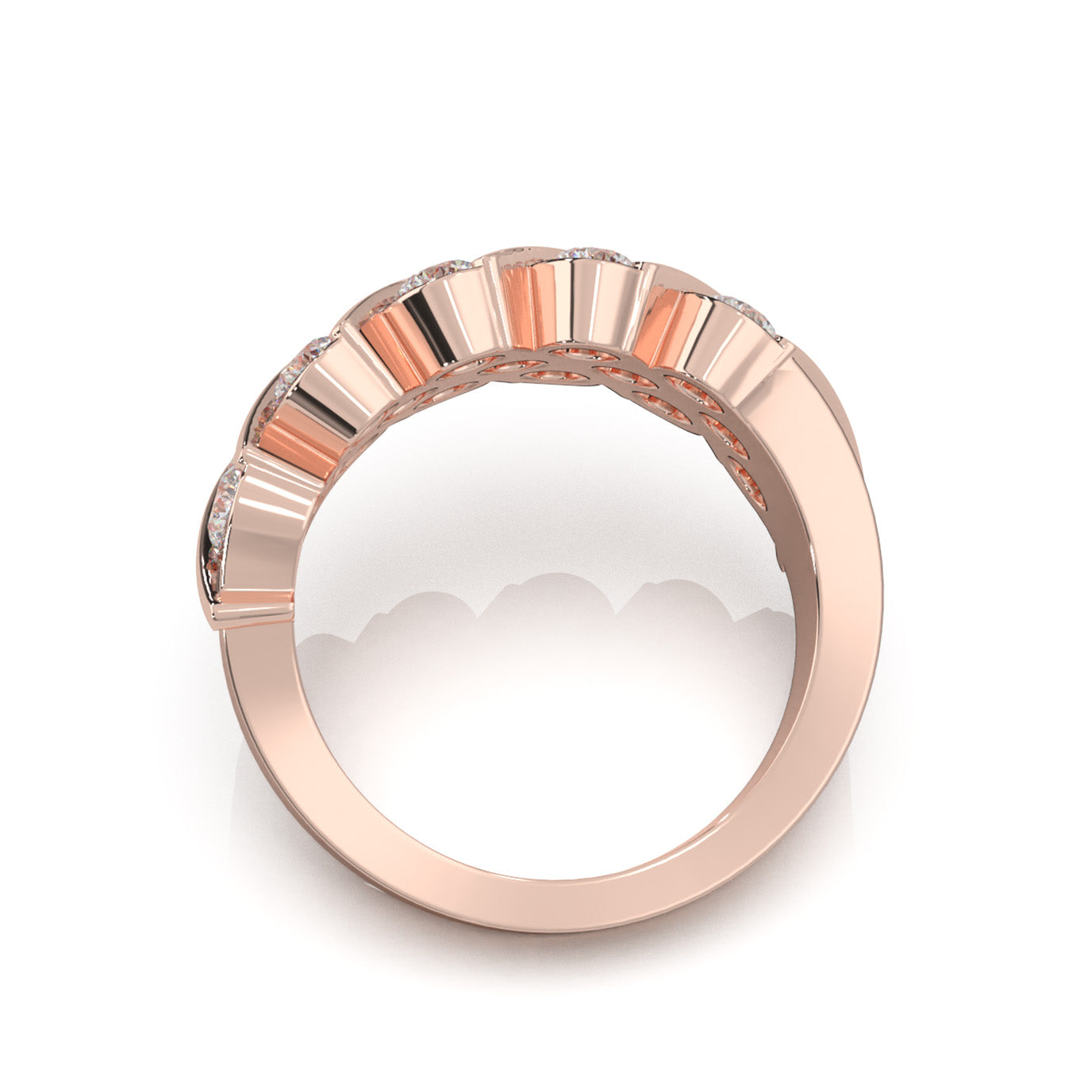 2.60 ct Lab Grown Diamond Wedding Bands in 14k Rose Gold