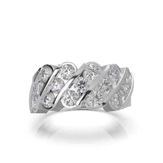 2.60 ct Natural Diamond Wedding Bands in 10k White Gold