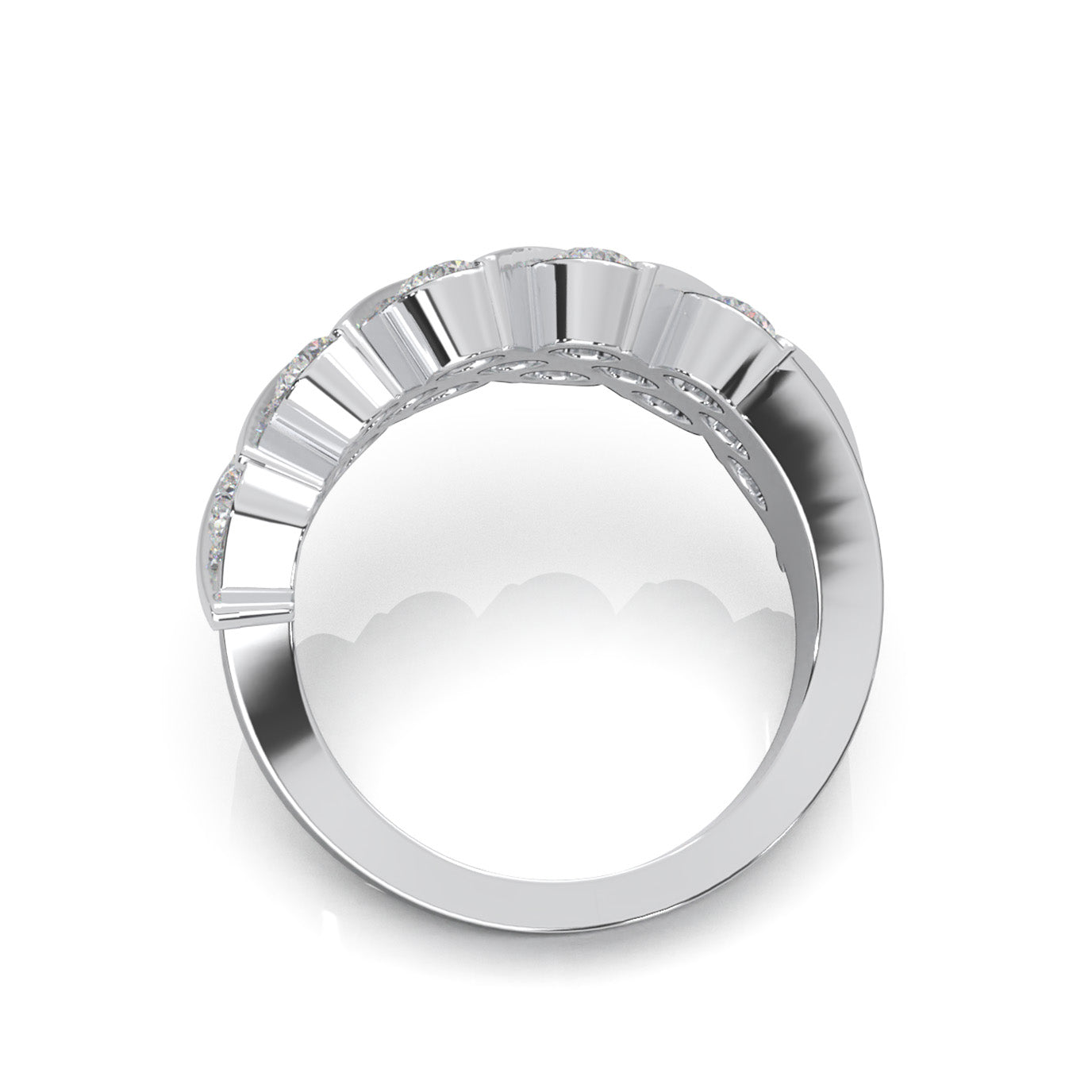 2.60 ct Moissanite Wedding Bands in 10k White Gold