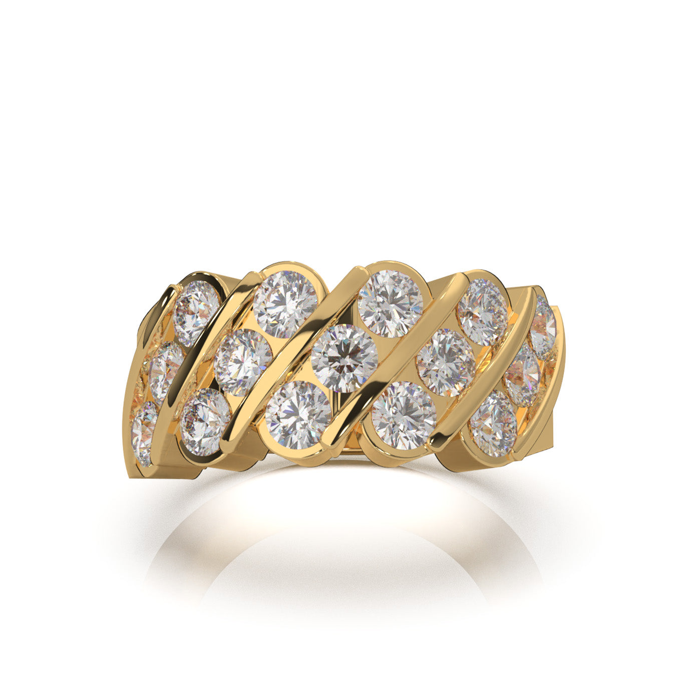 2.60 ct Lab Grown Diamond Wedding Bands in 14k Yellow Gold