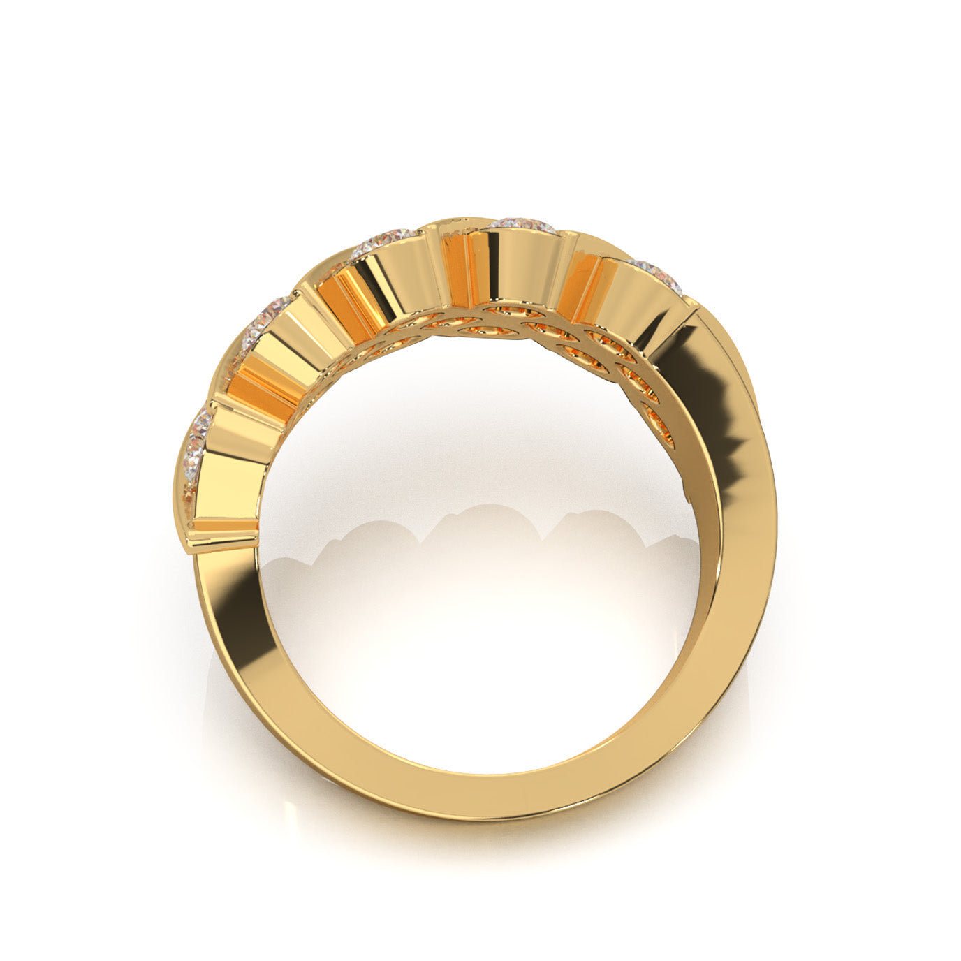 2.60 ct Moissanite Wedding Bands in 10k Yellow Gold