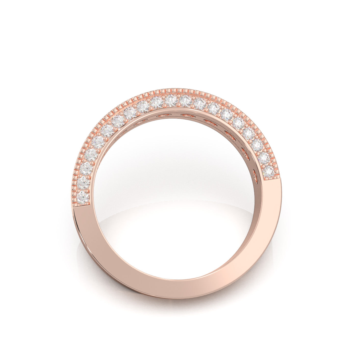 1.80 ct Natural Diamond Wedding Bands in 10k Rose Gold