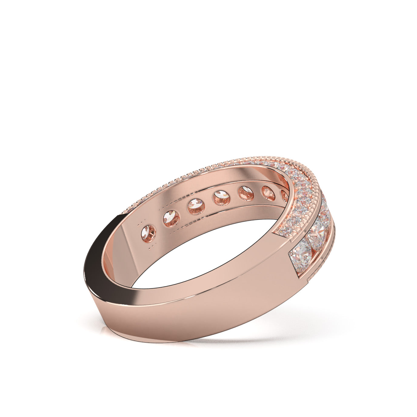 1.80 ct Lab Grown Diamond Wedding Bands in 14k Rose Gold
