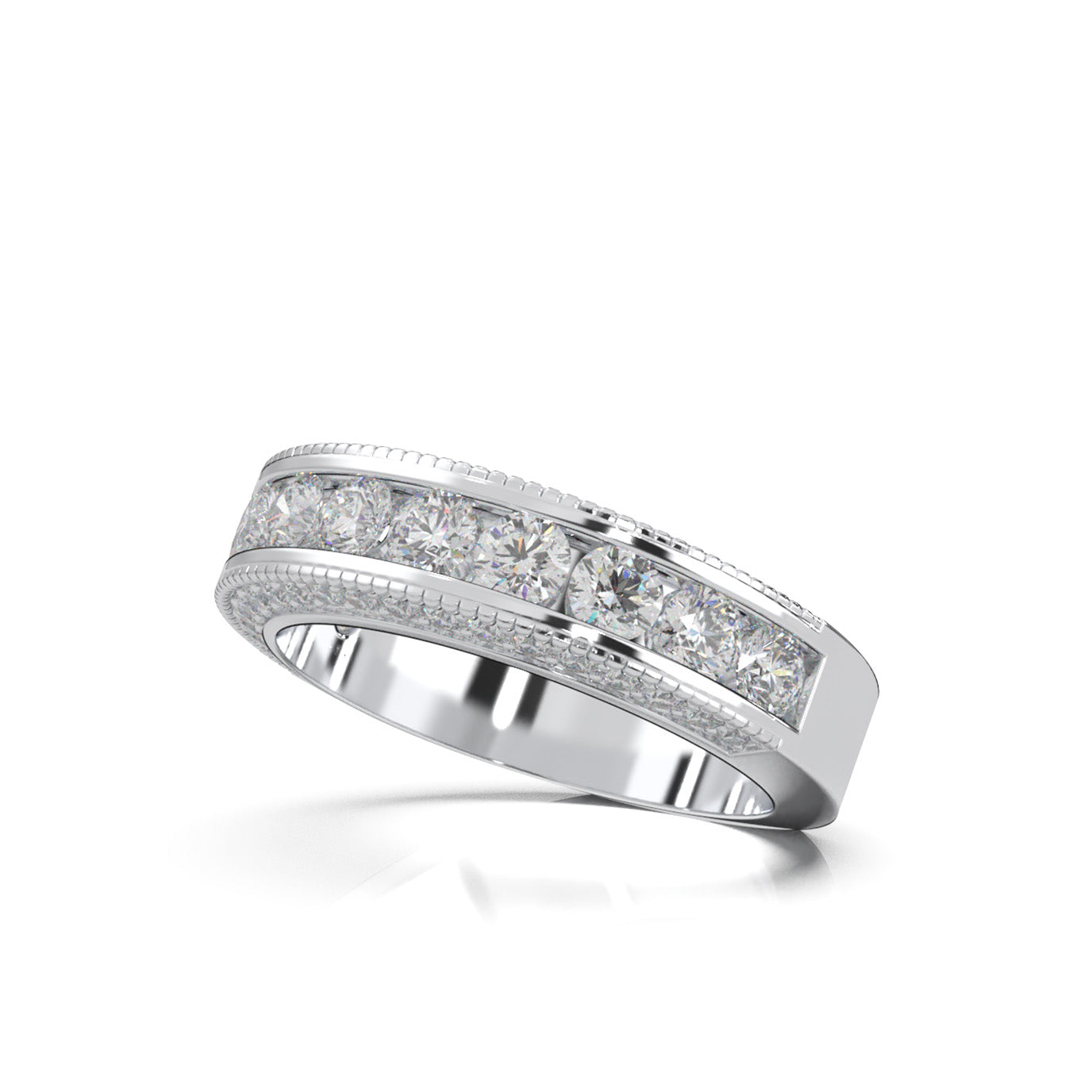 1.80 ct Natural Diamond Wedding Bands in 14k White Gold
