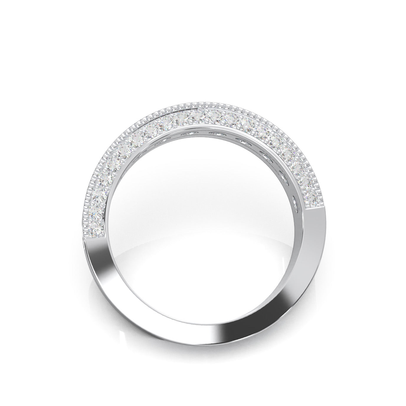 1.80 ct Moissanite Wedding Bands in 14k White Gold