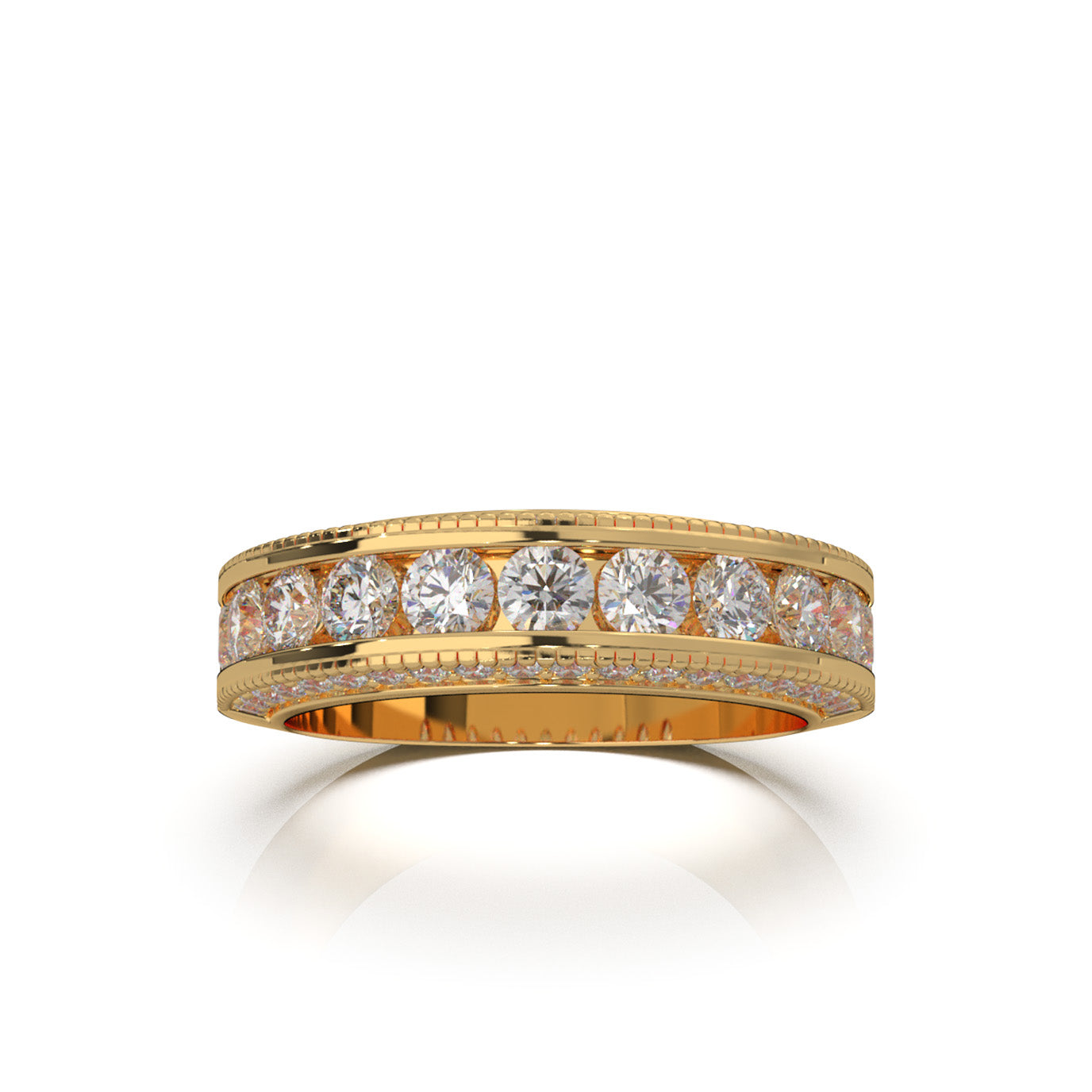 1.80 ct Moissanite Wedding Bands in 14k Yellow Gold