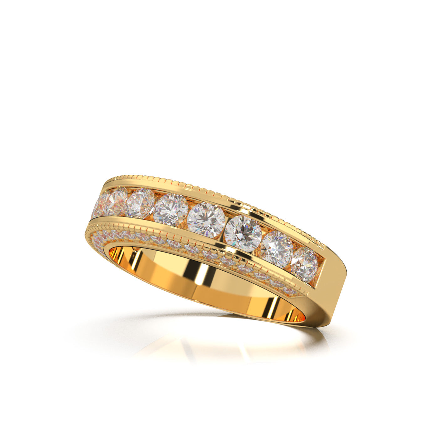 1.80 ct Moissanite Wedding Bands in 14k Yellow Gold