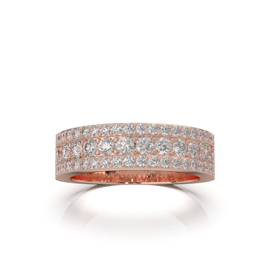 1.10 ct Lab Grown Diamond Wedding Bands in 14k Rose Gold