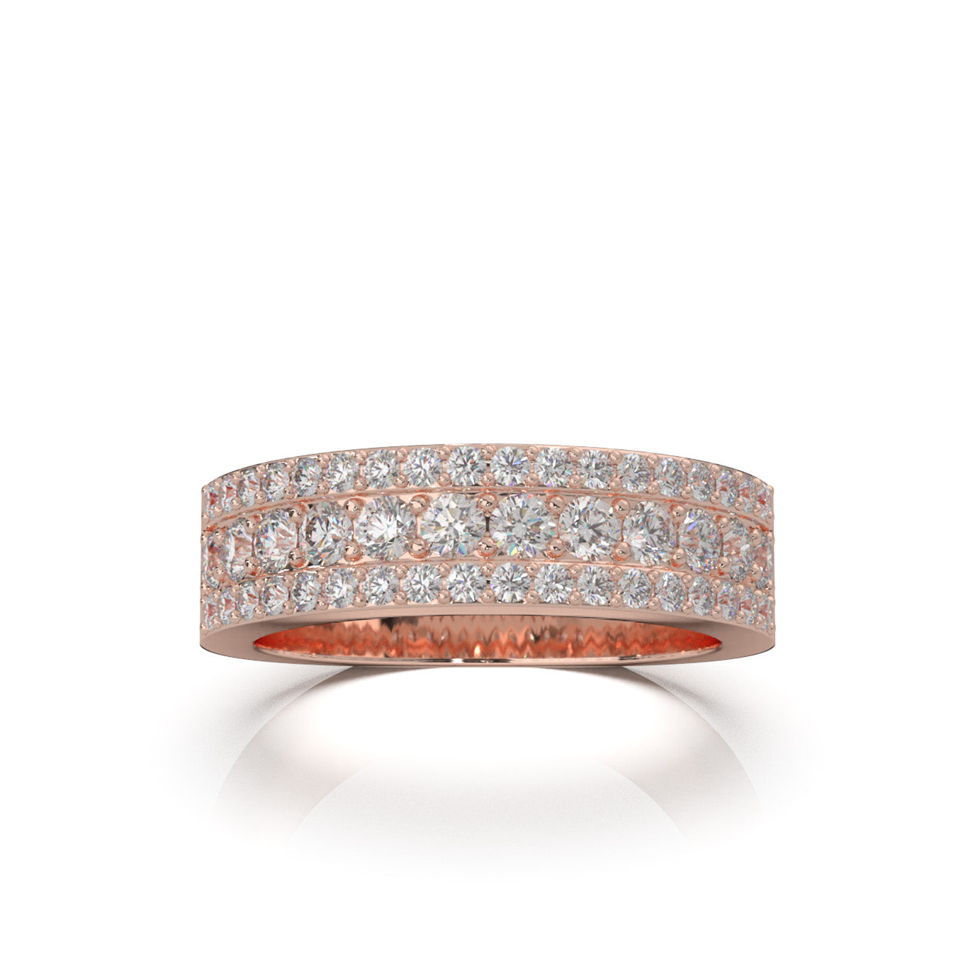 1.10 ct Moissanite Wedding Bands in 14k Rose Gold