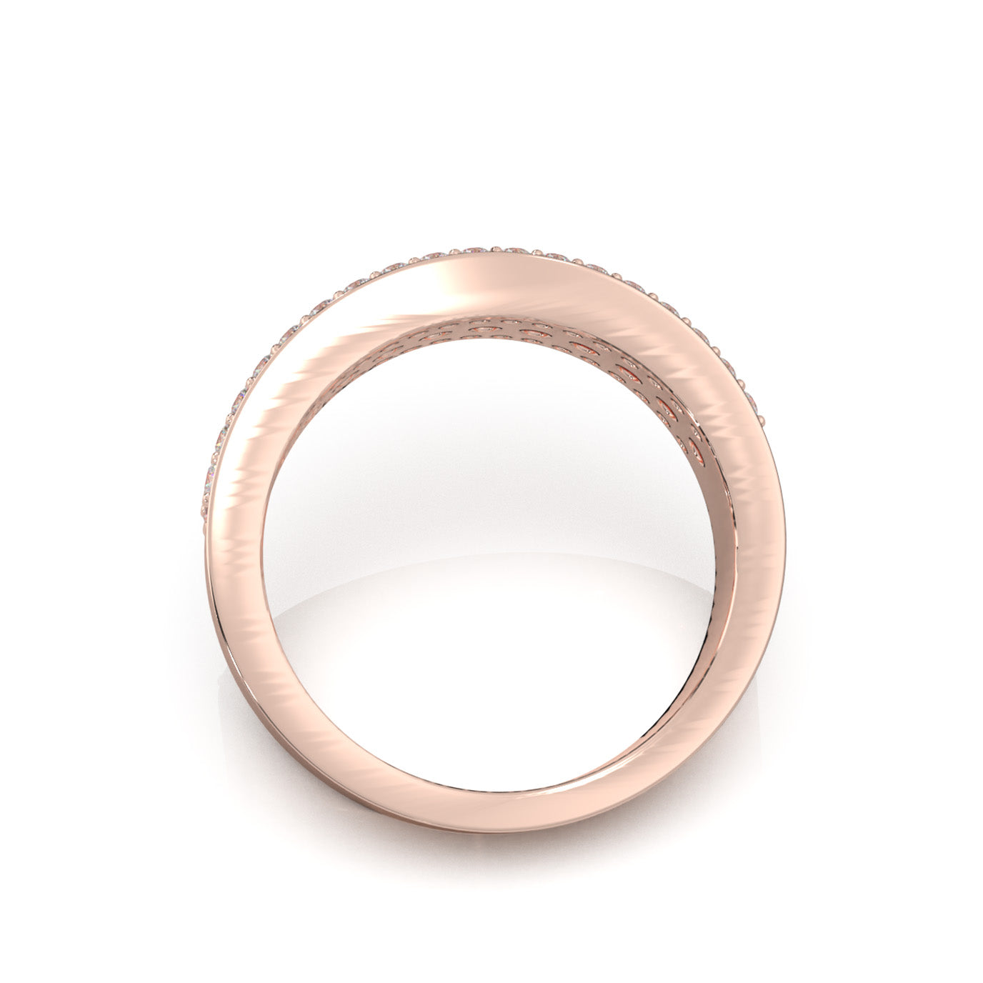 1.10 ct Moissanite Wedding Bands in 10k Rose Gold