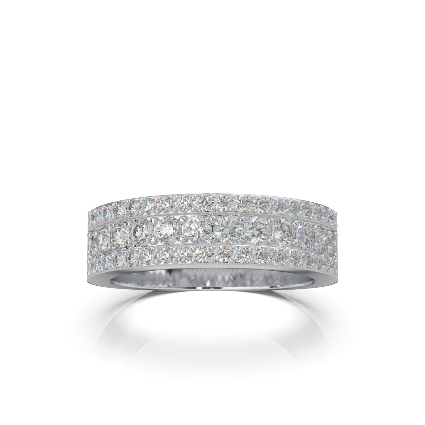 1.10 ct Moissanite Wedding Bands in 10k White Gold