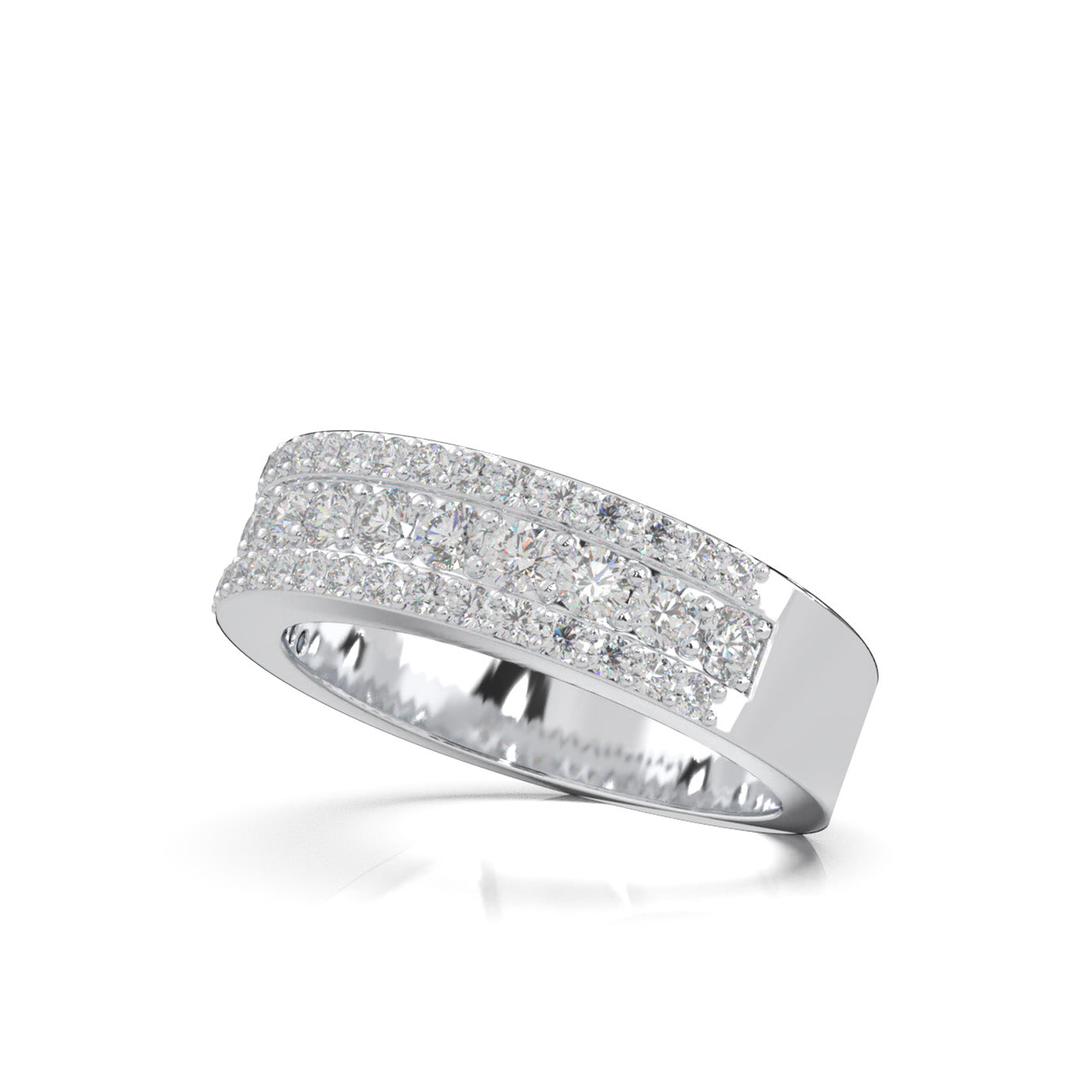 1.10 ct Natural Diamond Wedding Bands in 14k White Gold