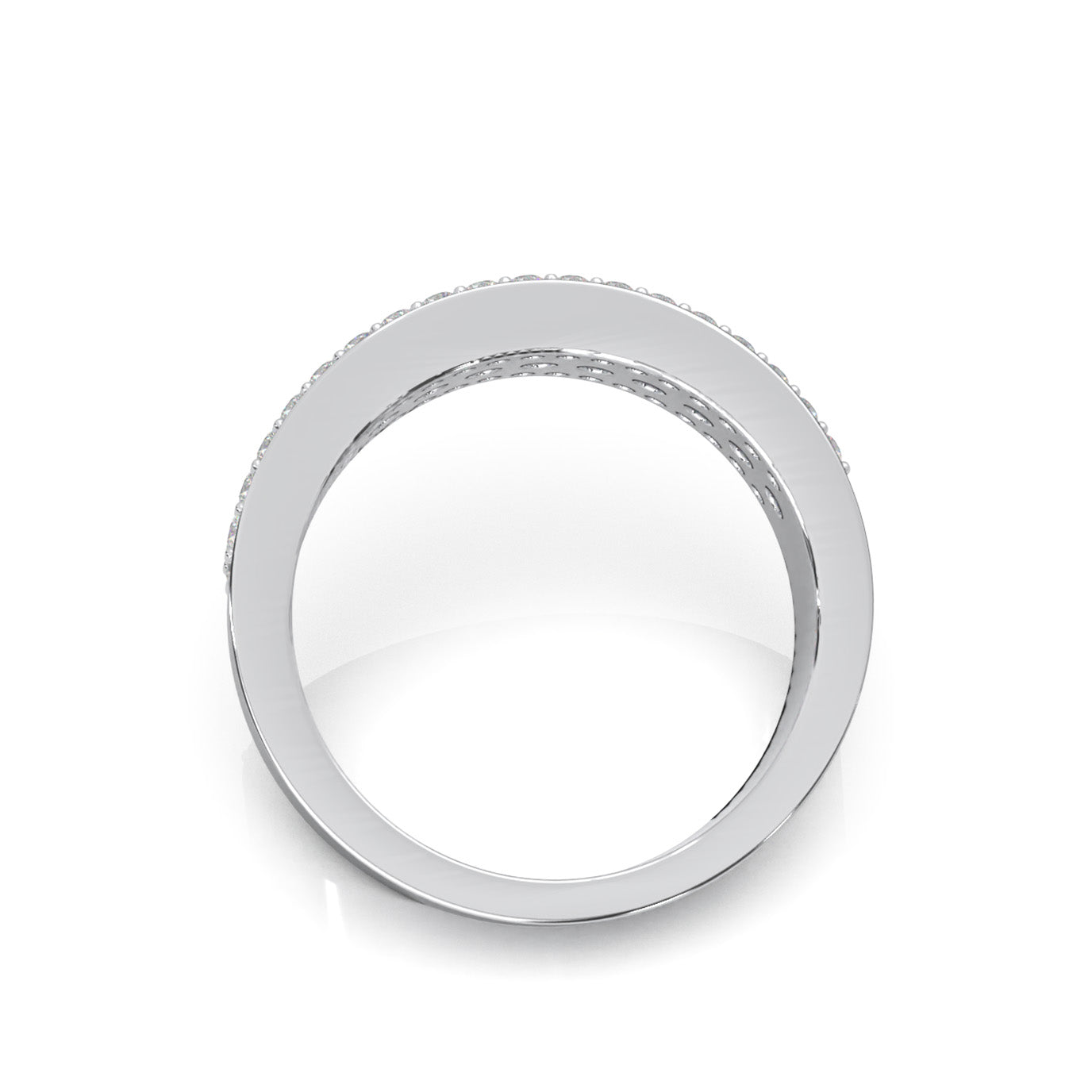 1.10 ct Natural Diamond Wedding Bands in 10k White Gold