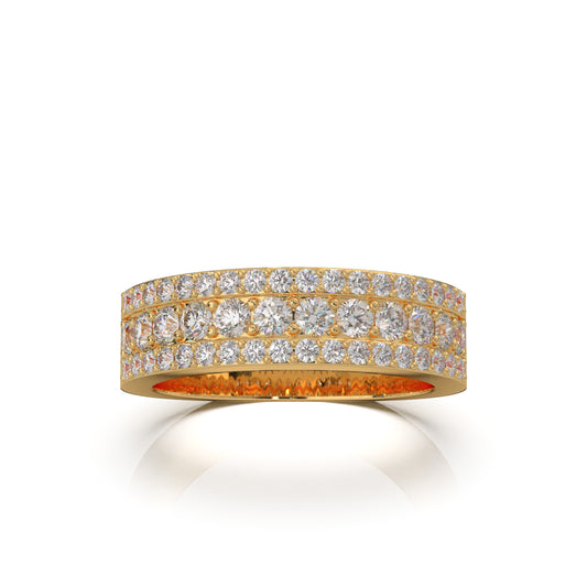 1.10 ct Moissanite Wedding Bands in 10k Yellow Gold