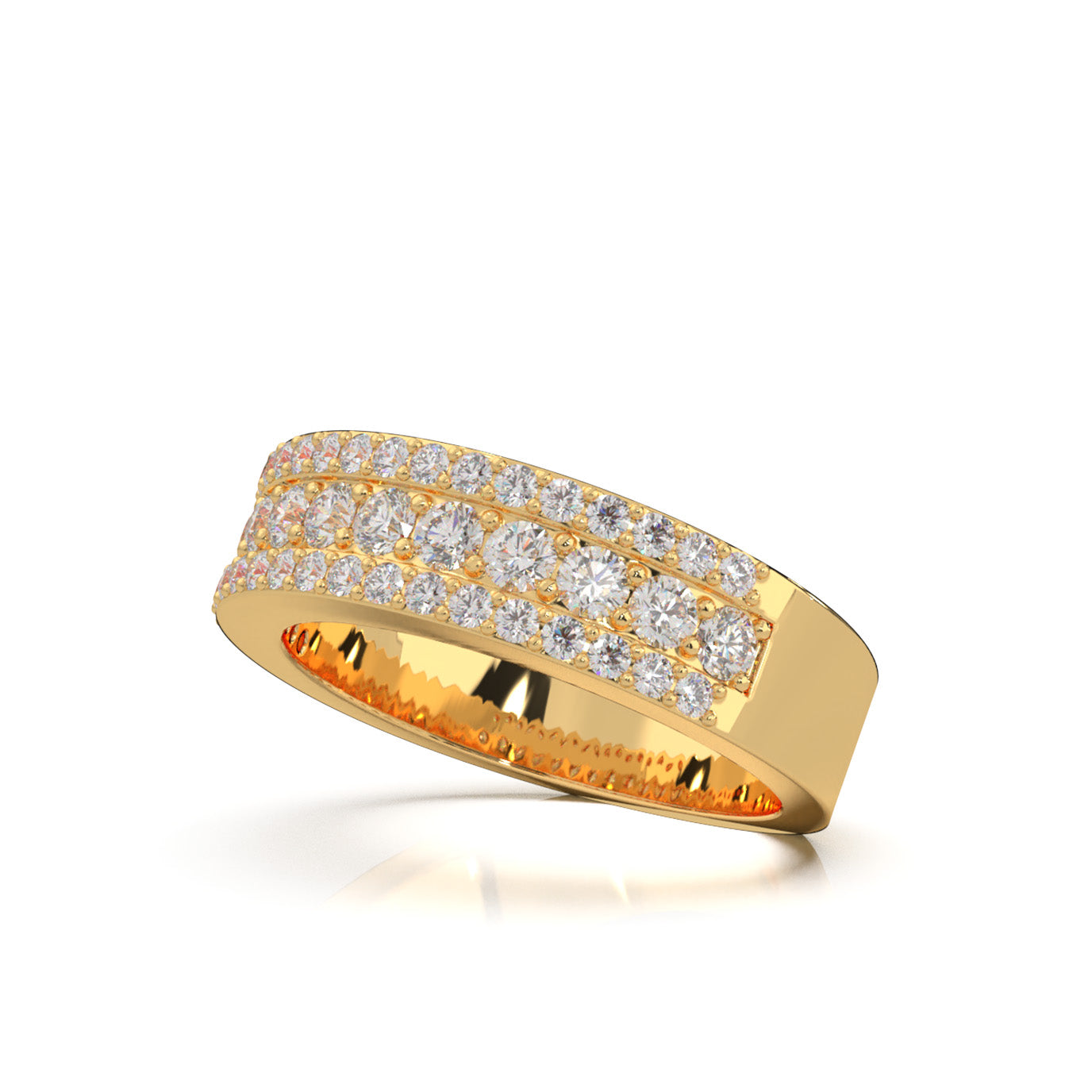 1.10 ct Moissanite Wedding Bands in 14k Yellow Gold