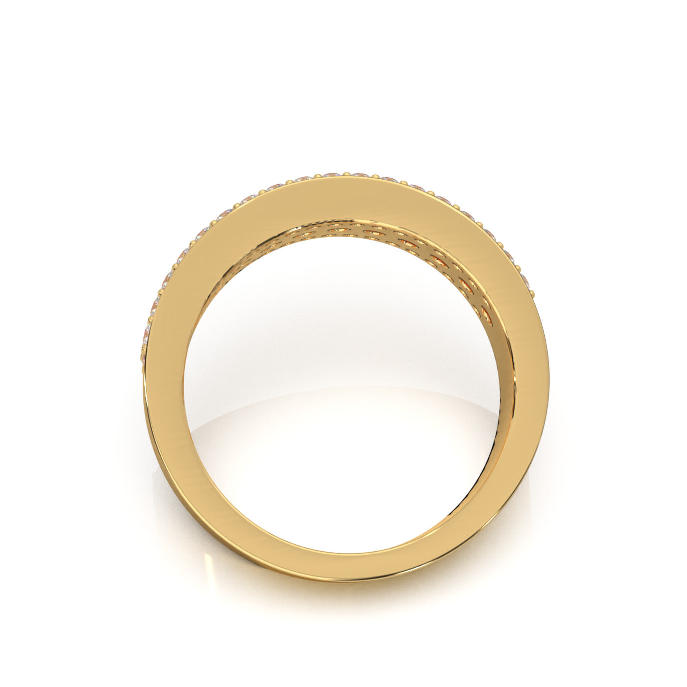 1.10 ct Natural Diamond Wedding Bands in 10k Yellow Gold
