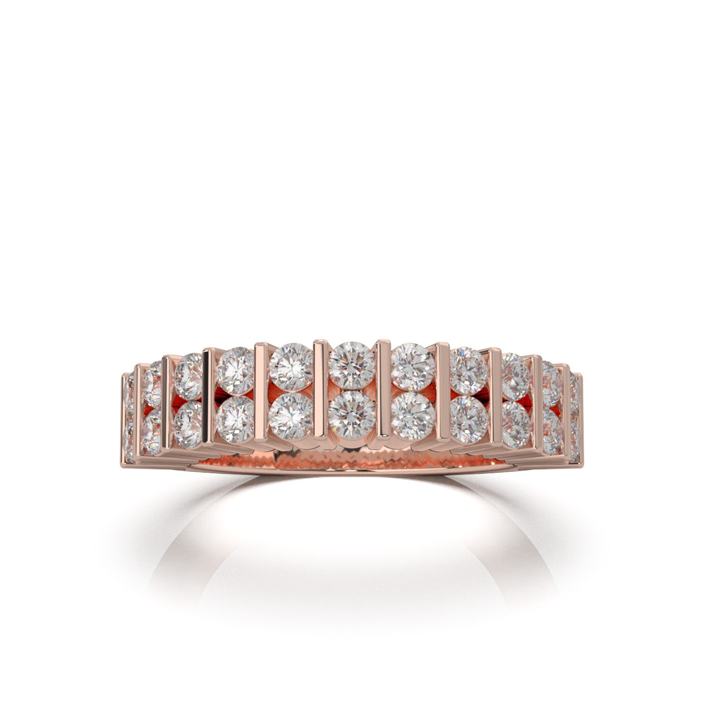 1.20 ct Moissanite Wedding Bands in 10k Rose Gold