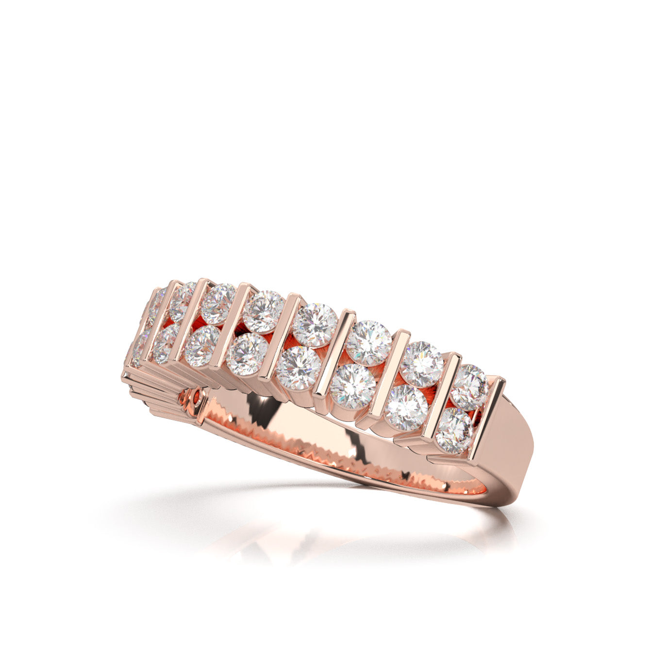 1.20 ct Moissanite Wedding Bands in 10k Rose Gold