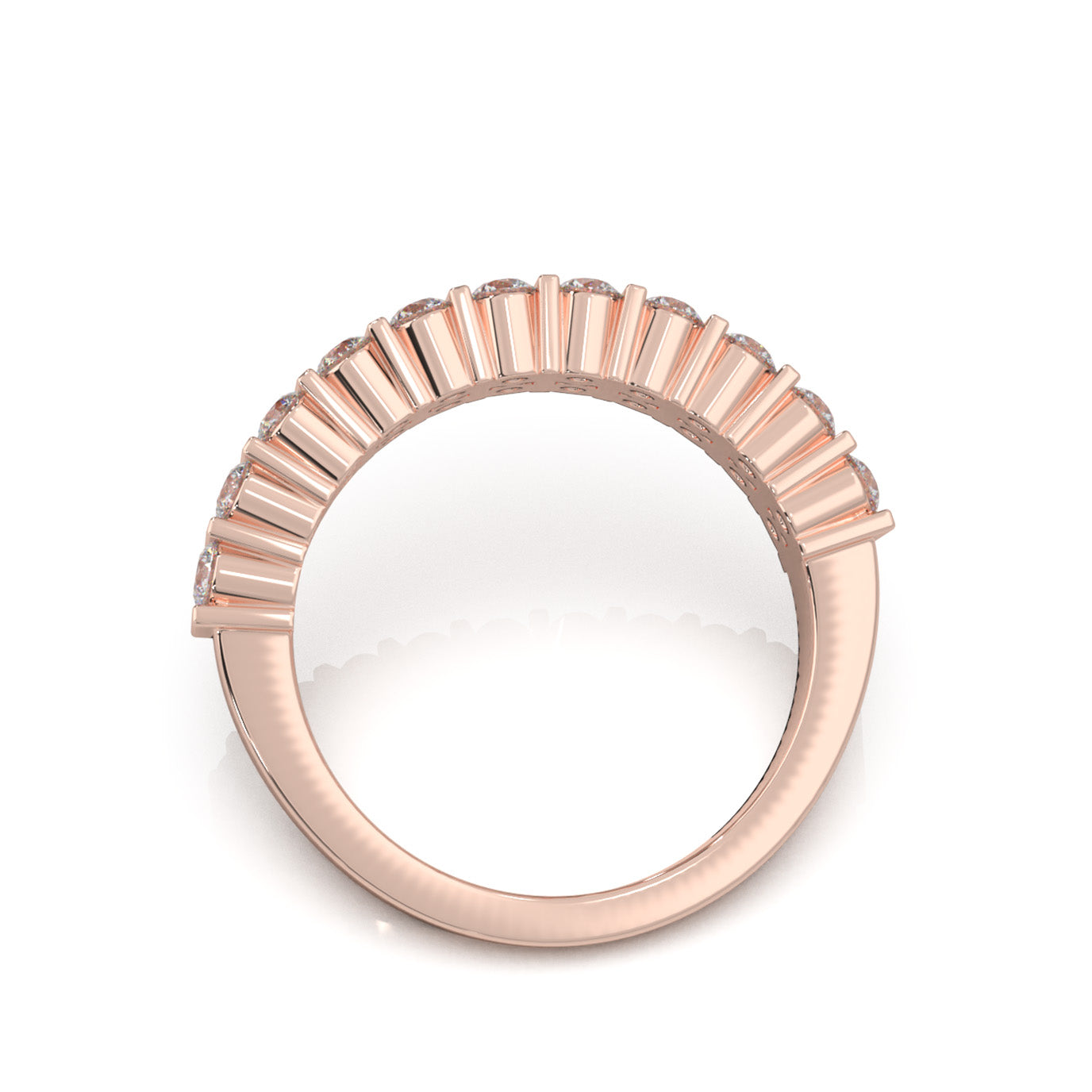 1.20 ct Moissanite Wedding Bands in 14k Rose Gold