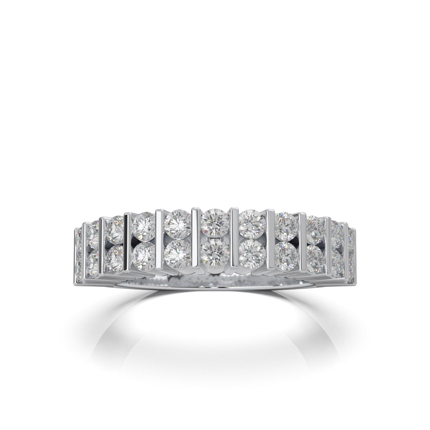 1.20 ct Natural Diamond Wedding Bands in 10k White Gold