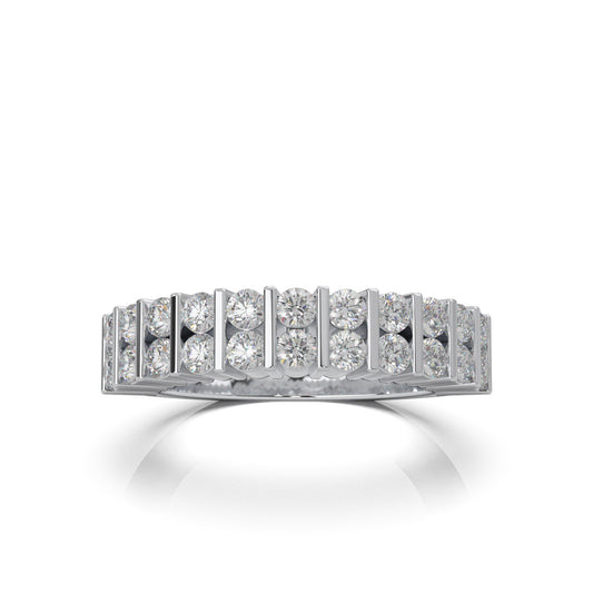 1.20 ct Moissanite Wedding Bands in 14k White Gold