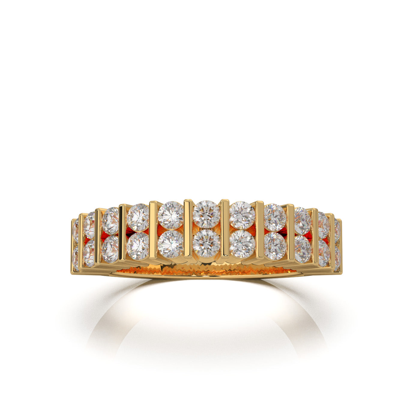 1.20 ct Moissanite Wedding Bands in 14k Yellow Gold
