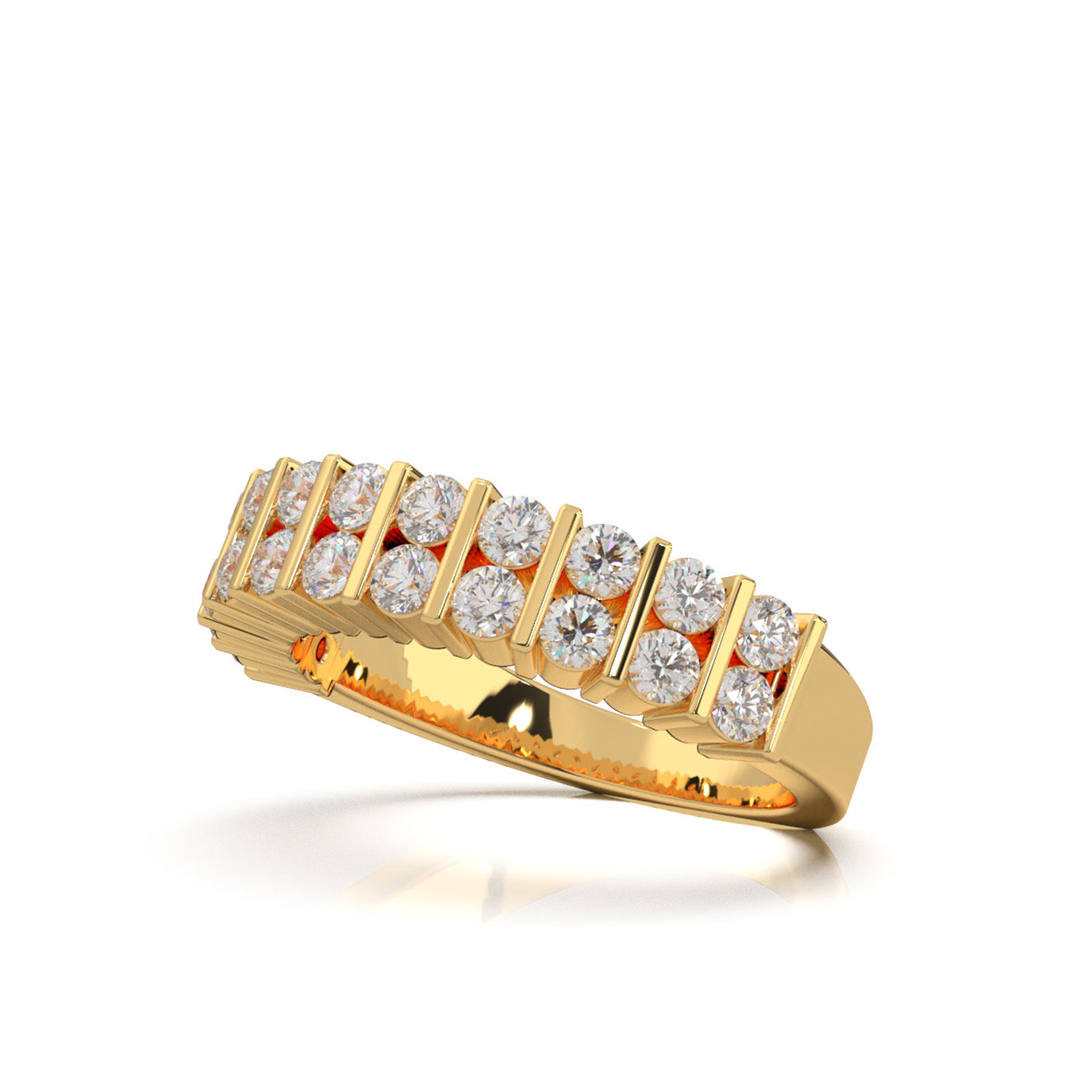 1.20 ct Moissanite Wedding Bands in 14k Yellow Gold