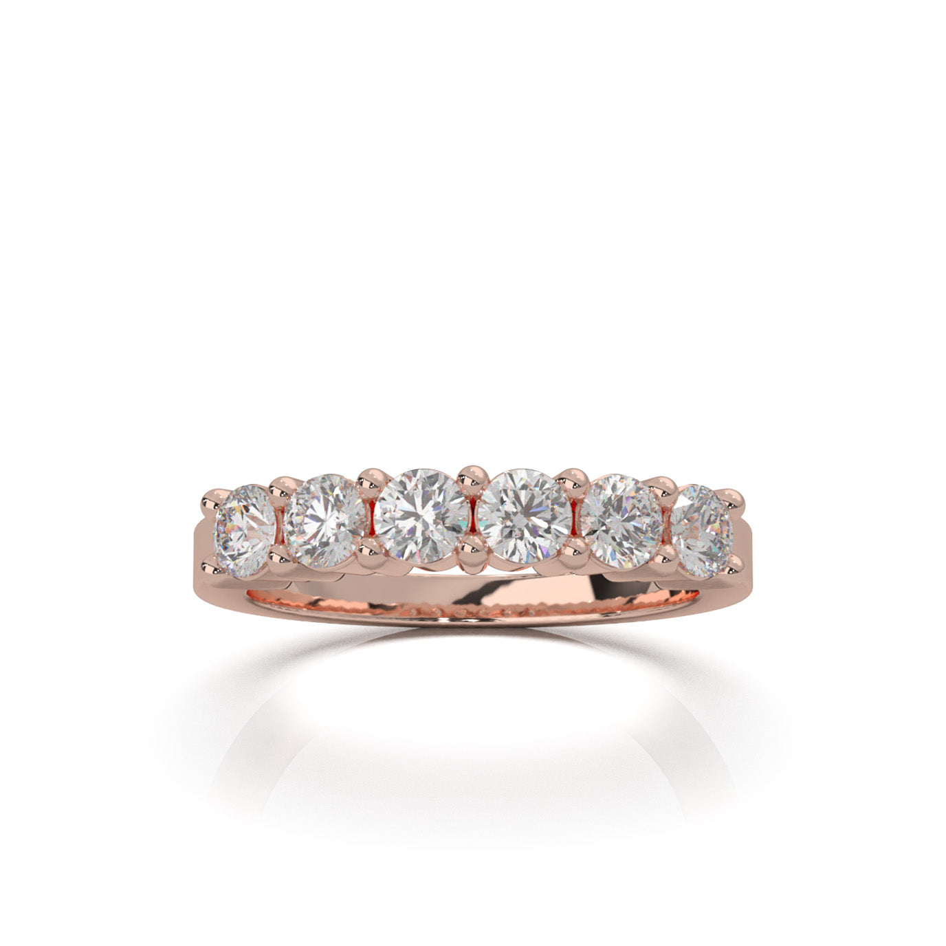 1.00 ct Moissanite Wedding Bands in 10k Rose Gold