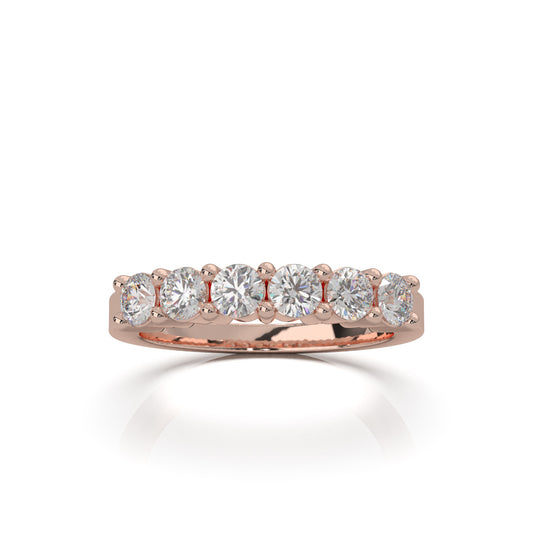 1.00 ct Natural Diamond Wedding Bands in 14k Rose Gold