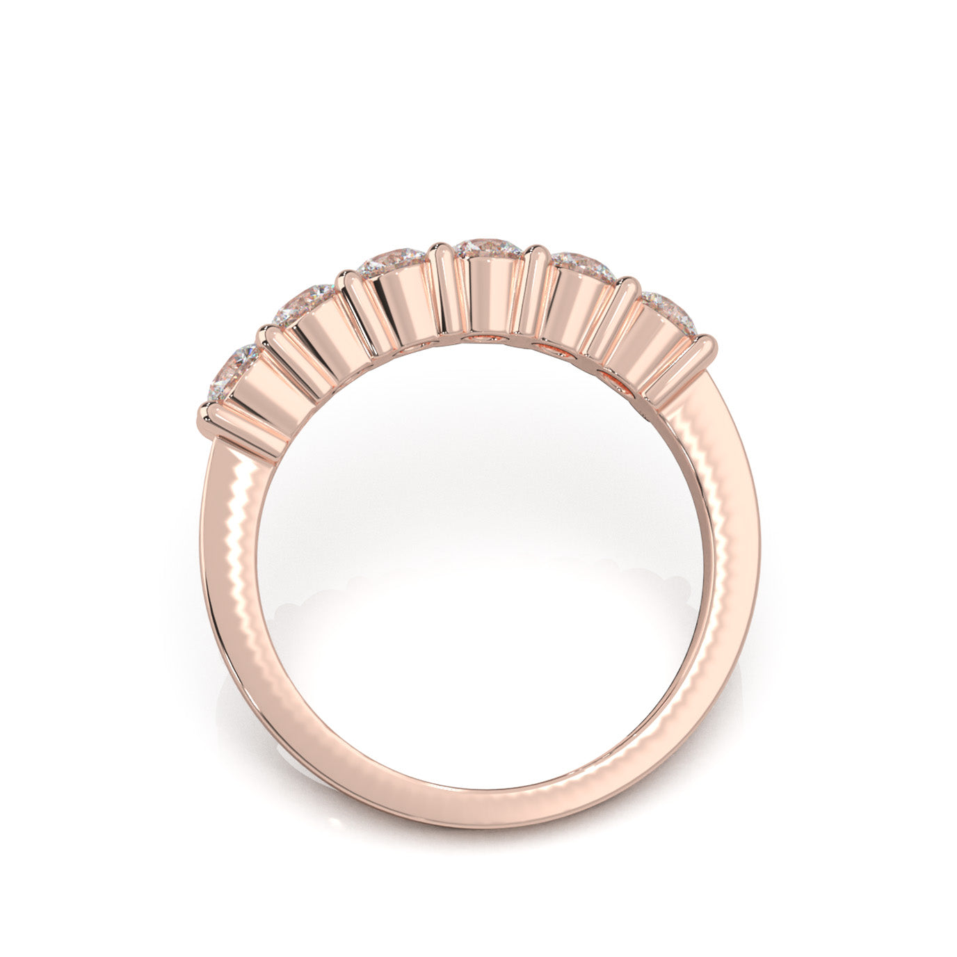 1.00 ct Natural Diamond Wedding Bands in 14k Rose Gold