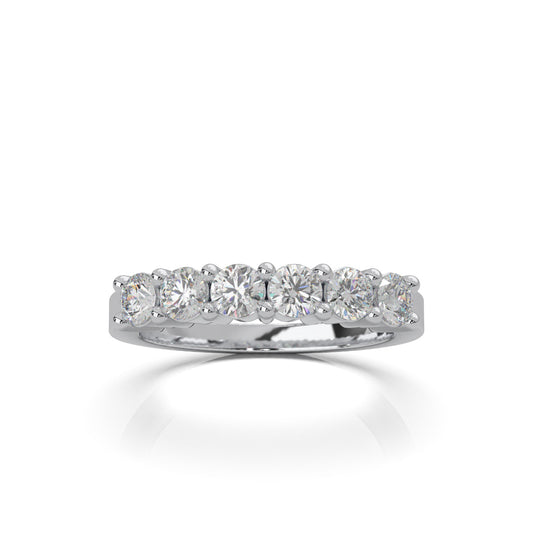 1.00 ct Moissanite Wedding Bands in 10k White Gold