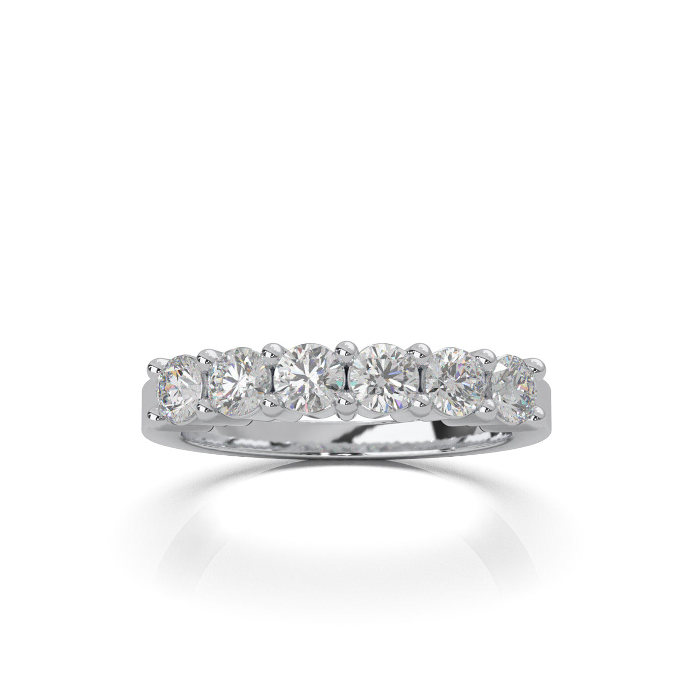 1.00 ct Natural Diamond Wedding Bands in 10k White Gold