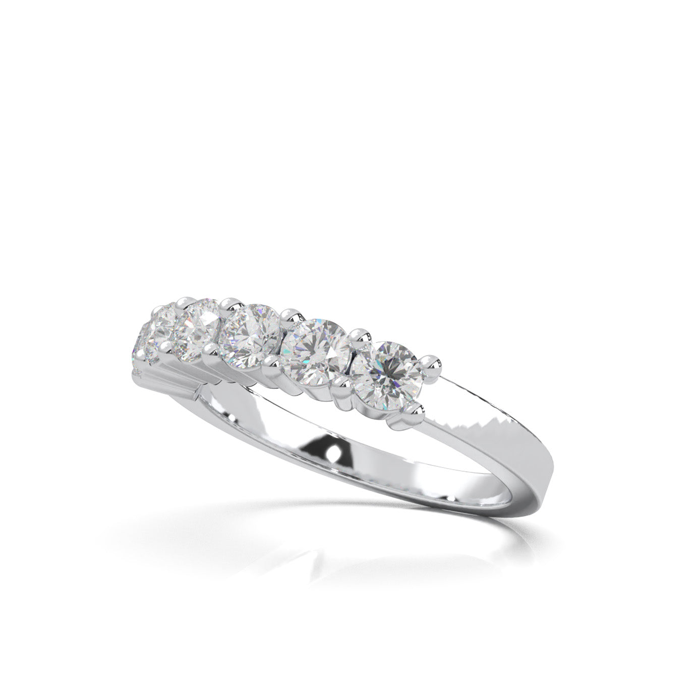 1.00 ct Natural Diamond Wedding Bands in 10k White Gold