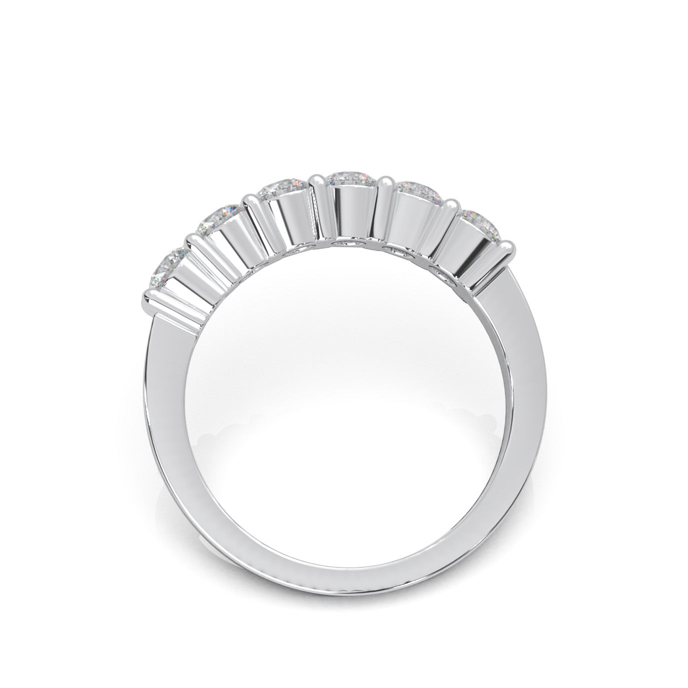 1.00 ct Natural Diamond Wedding Bands in 10k White Gold