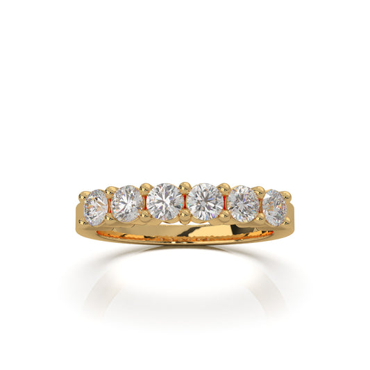 1.00 ct Natural Diamond Wedding Bands in 10k Yellow Gold
