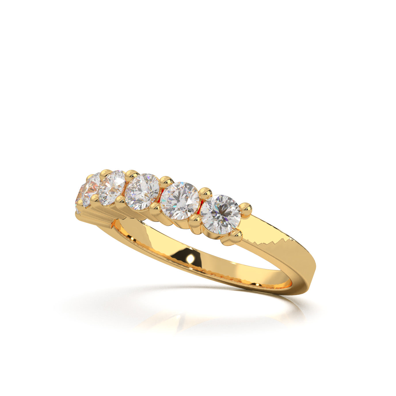 1.00 ct Moissanite Wedding Bands in 10k Yellow Gold