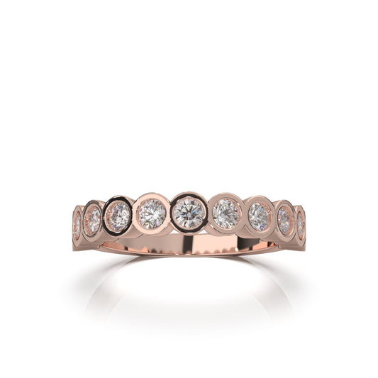 0.90 ct Natural Diamond Wedding Bands in 10k Rose Gold