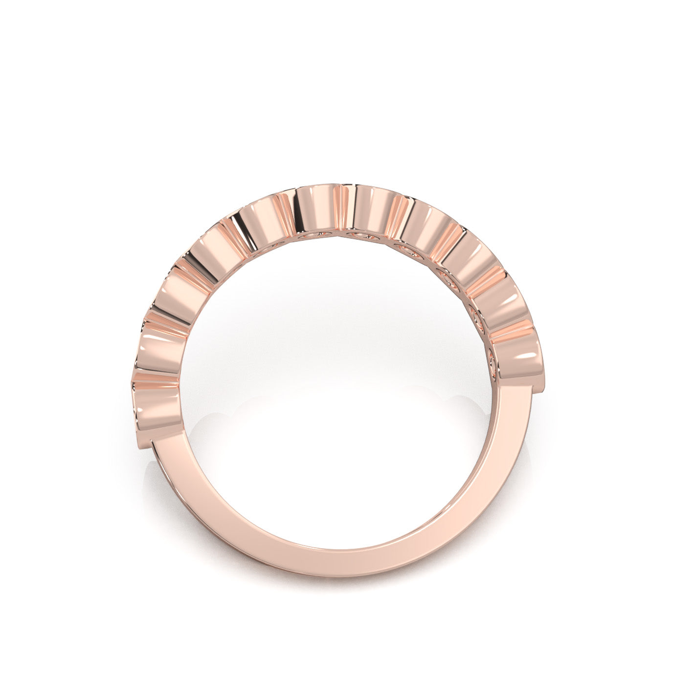 0.90 ct Natural Diamond Wedding Bands in 10k Rose Gold