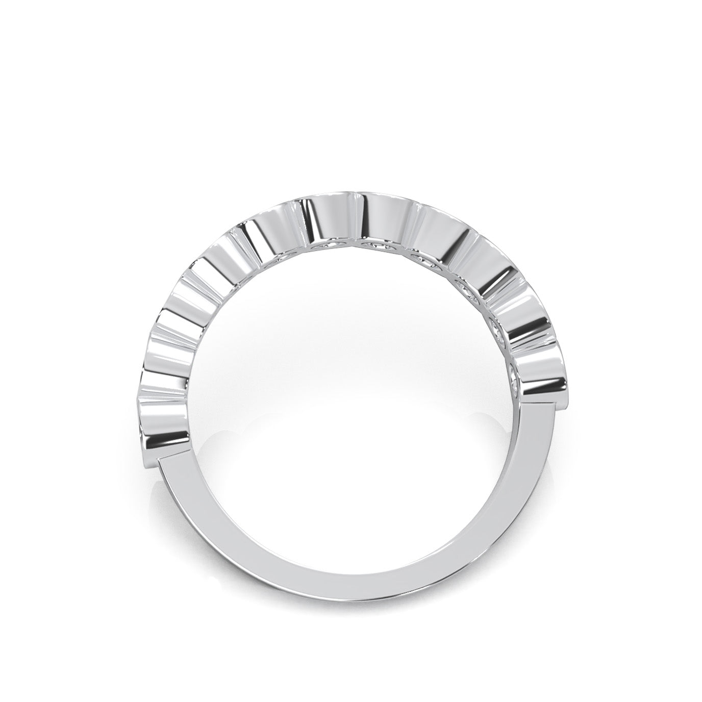 0.90 ct Moissanite Wedding Bands in 10k White Gold
