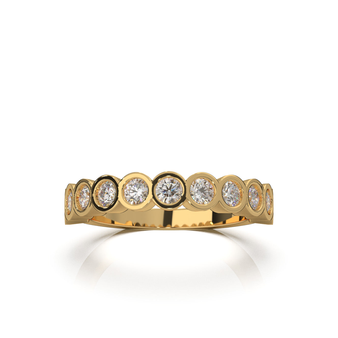 0.90 ct Moissanite Wedding Bands in 10k Yellow Gold