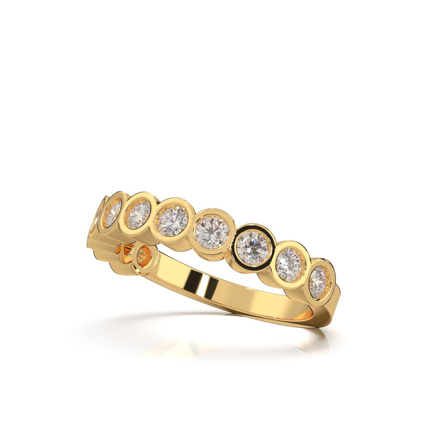 0.90 ct Moissanite Wedding Bands in 14k Yellow Gold