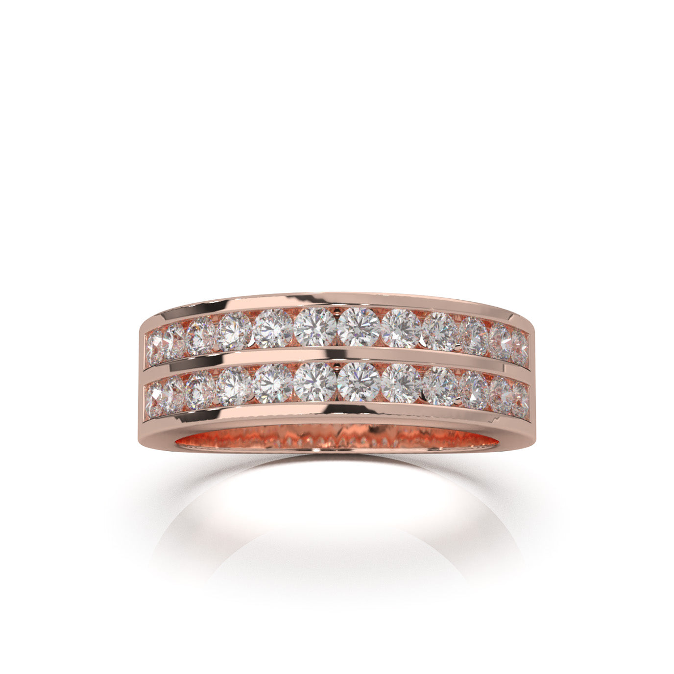 1.20 ct Moissanite Wedding Bands in 14k Rose Gold