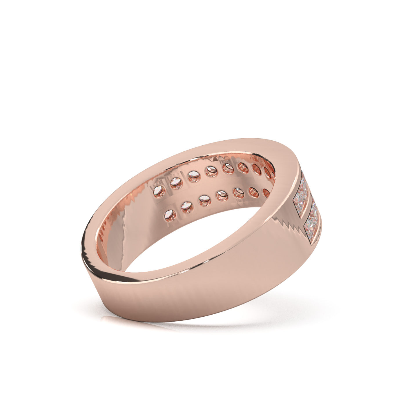 1.20 ct Moissanite Wedding Bands in 14k Rose Gold