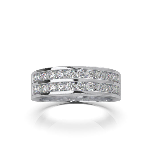 1.20 ct Moissanite Wedding Bands in 10k White Gold