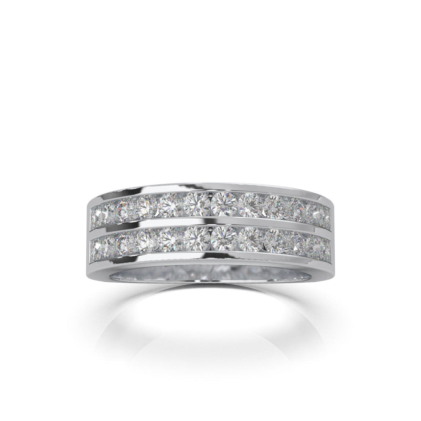 1.20 ct Moissanite Wedding Bands in 14k White Gold