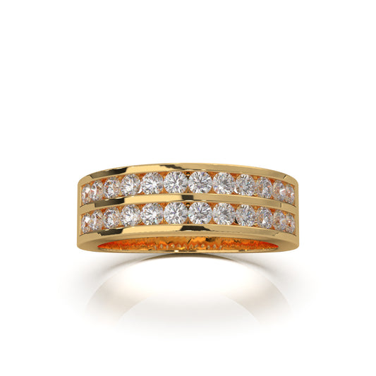 1.20 ct Moissanite Wedding Bands in 14k Yellow Gold