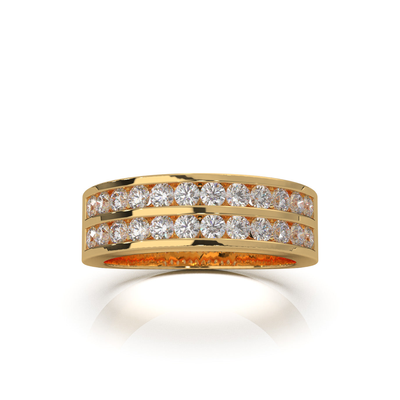 1.20 ct Moissanite Wedding Bands in 10k Yellow Gold
