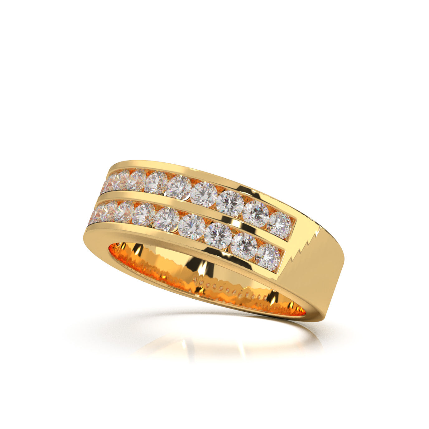 1.20 ct Moissanite Wedding Bands in 14k Yellow Gold