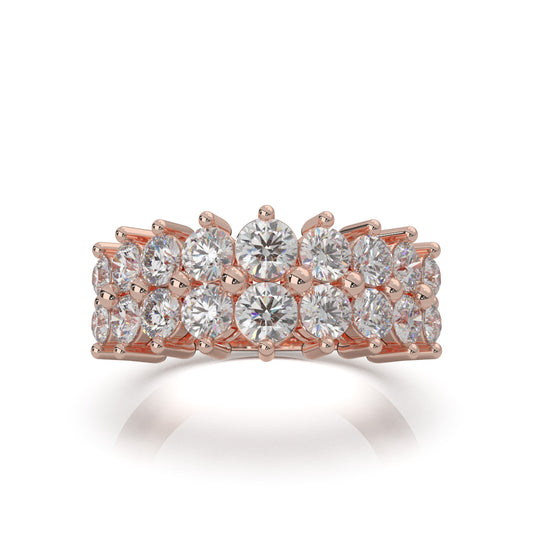 2.80 ct Natural Diamond Wedding Bands in 10k Rose Gold